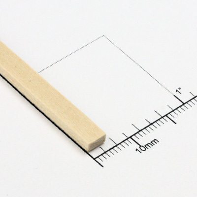 Basswood Strips 610mm x 2.4mm x 4.8mm Bud Nosen Timber 24" x 3/32" x 3/16"