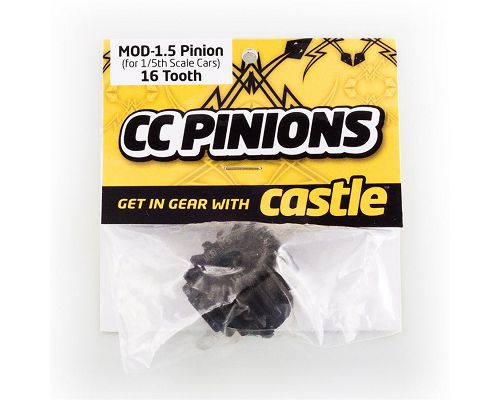 Castle Creations 16T Mod 1.5 Hardened Steel Pinion with 8mm Shaft, 010-0065-25