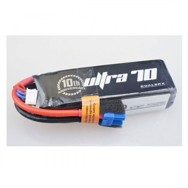 2250mah 3S Dualsky Ultra 70 LiPo Battery, 70c