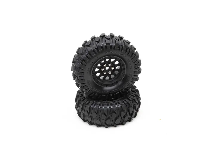 Duratrax 1.9inch Class 1 Showdown C3 Crawler Tyres on Black Wheels, 2pcs