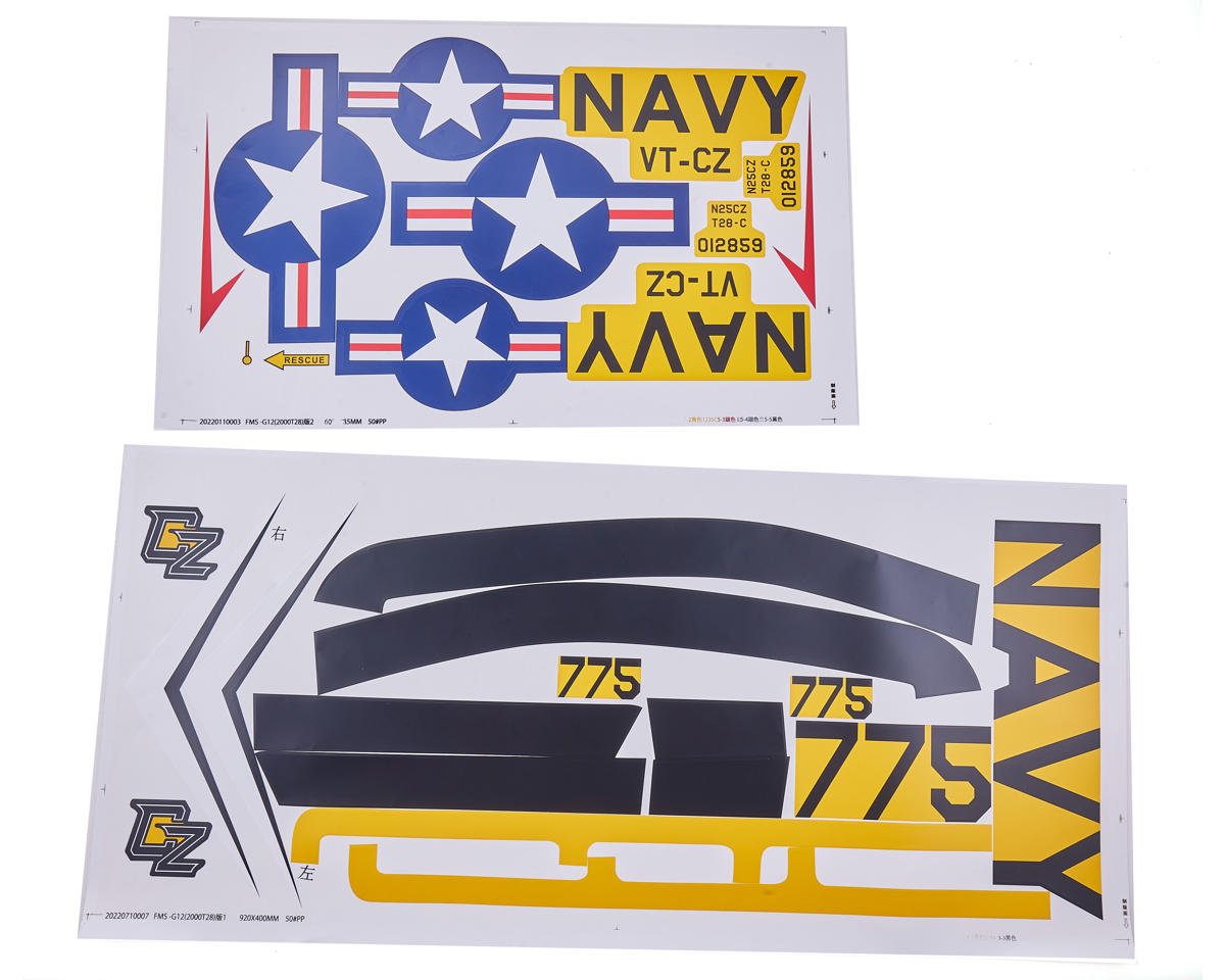 E-Flite Decal Sheet, Carbon Z T-28