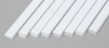 EVERGREEN 166 WHITE STYRENE STRIP .080 X .125 (PACK OF 8)