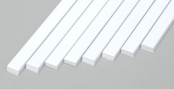 EVERGREEN 167 WHITE STYRENE STRIP .080 X .156 (PACK OF 8)