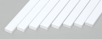 EVERGREEN 168 WHITE STYRENE STRIP .080 X .188 (PACK OF 8)