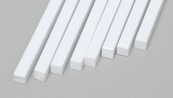 EVERGREEN 175 WHITE STYRENE STRIP .100 X .100 (PACK OF 8)