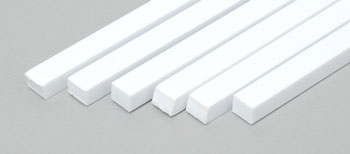 EVERGREEN 187 WHITE STYRENE STRIP .125 X .156 (PACK OF 6)