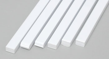 EVERGREEN 188 WHITE STYRENE STRIP .125 X .188 (PACK OF 6)