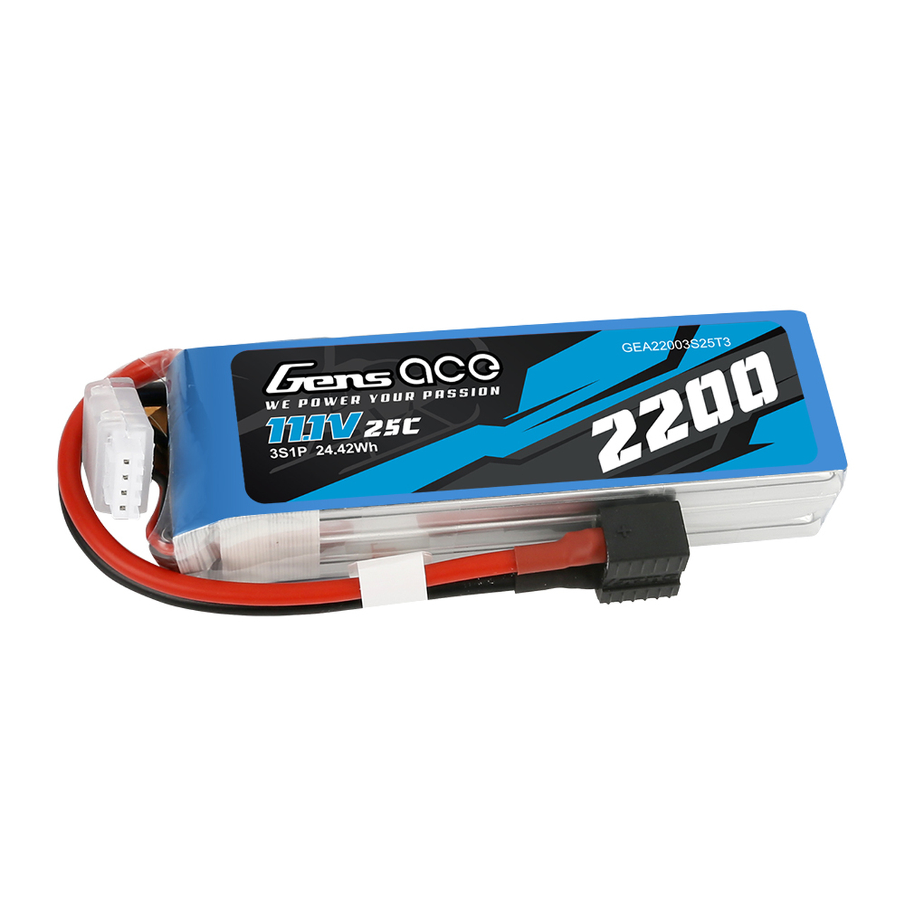 2200mAh 11.1V Gens Ace 3S 25C Soft Case LiPo Battery (1TO3)