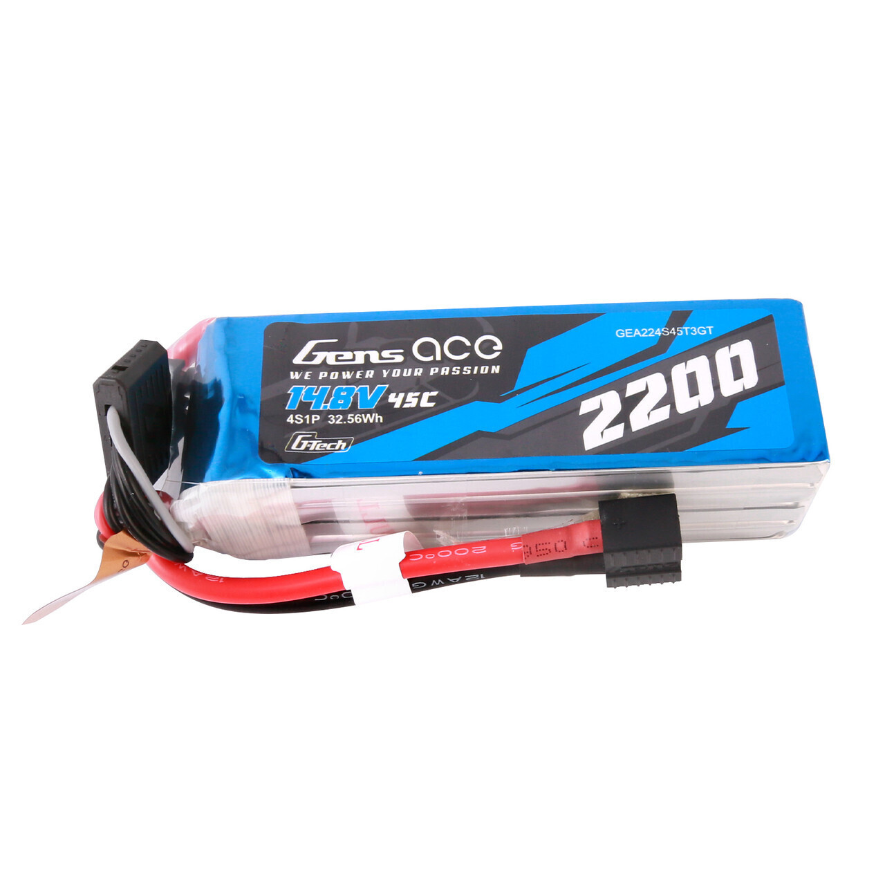 2200mAh Gens Ace G-Tech 4S 45C 14.8V Soft Pack Lipo Battery (1TO3)