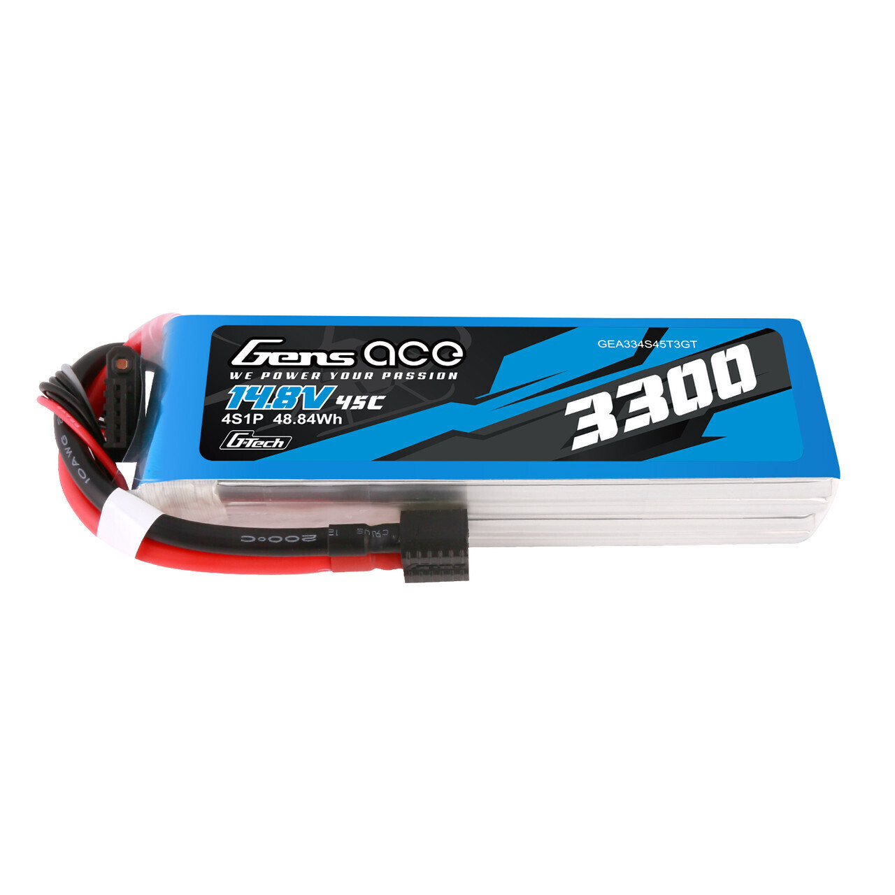 3300mAh Gens Ace G-Tech 4S 45C 14.8V Soft Pack Lipo Battery (1TO3)