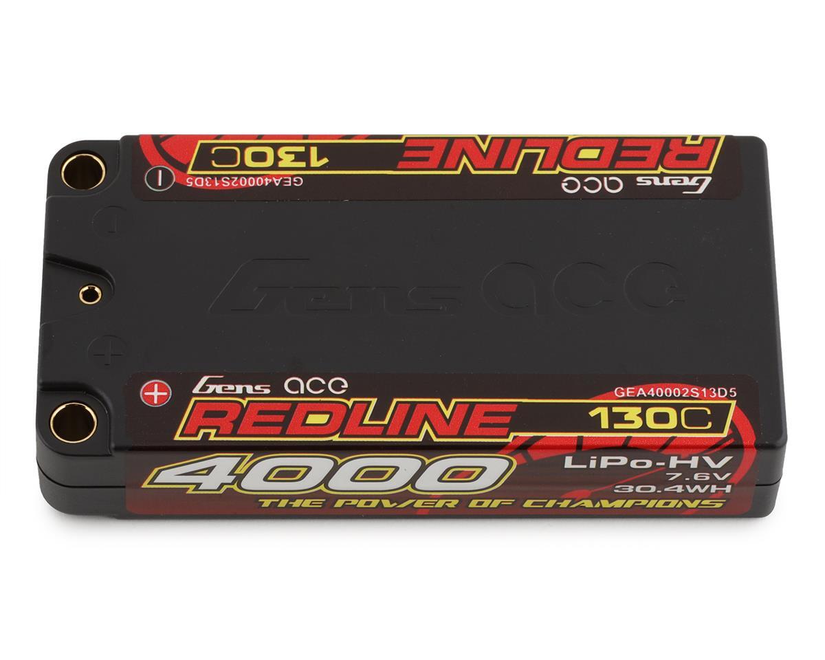 4000mAh Gens Ace 2S 130C 7.6V Hardcase Lipo Battery (5.0mm Bullet)