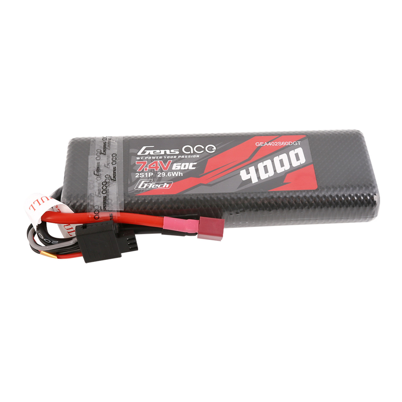 4000mAh Gens Ace G-Tech 2S 60C 7.4V Oval Hardcase Lipo Battery (Deans)