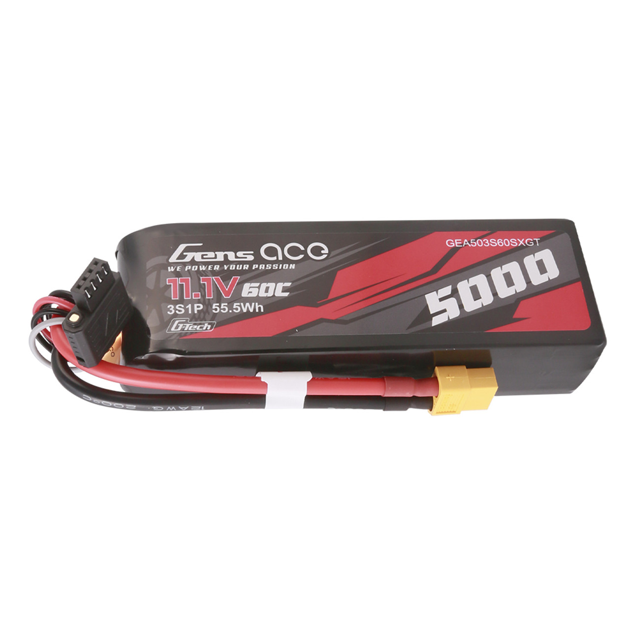 5000mAh Gens Ace G-Tech 3S 60C 11.1V Soft Pack Lipo Battery (XT60)