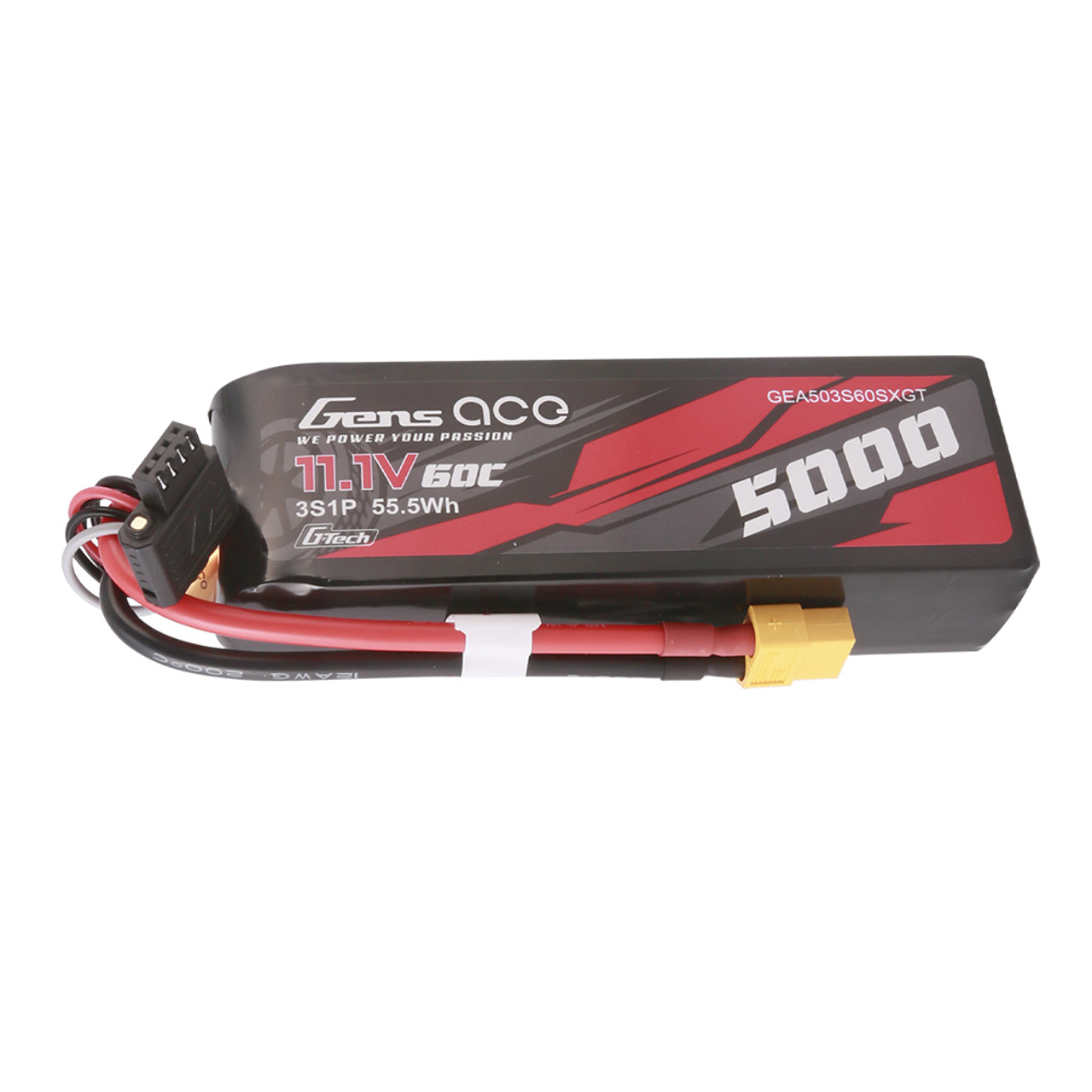 5000mAh Gens Ace G-Tech 3S 60C 11.1V Soft Pack Lipo Battery (XT60)