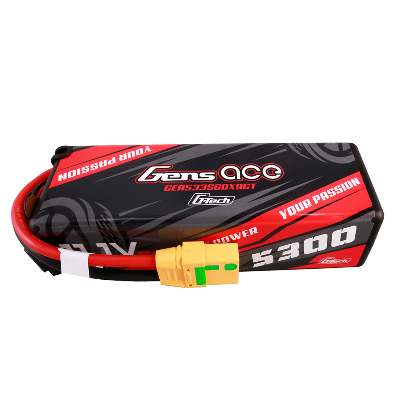 5300mAh Gens Ace G-Tech 3S 60C 11.1V Hardcase/Hardwired Lipo Battery (XT90-S)