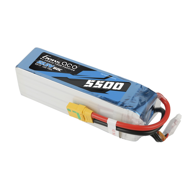 5500mAh Gens Ace 6S 22.2V 60C Soft Case LiPo Battery (XT90-S)