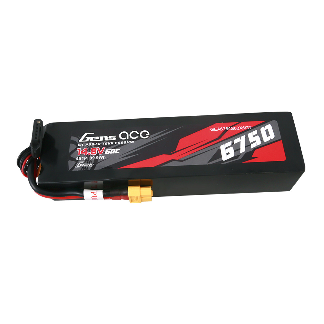 6750mAh Gens Ace G-Tech 4S  60C 14.8V Soft Pack Lipo Battery (XT60)