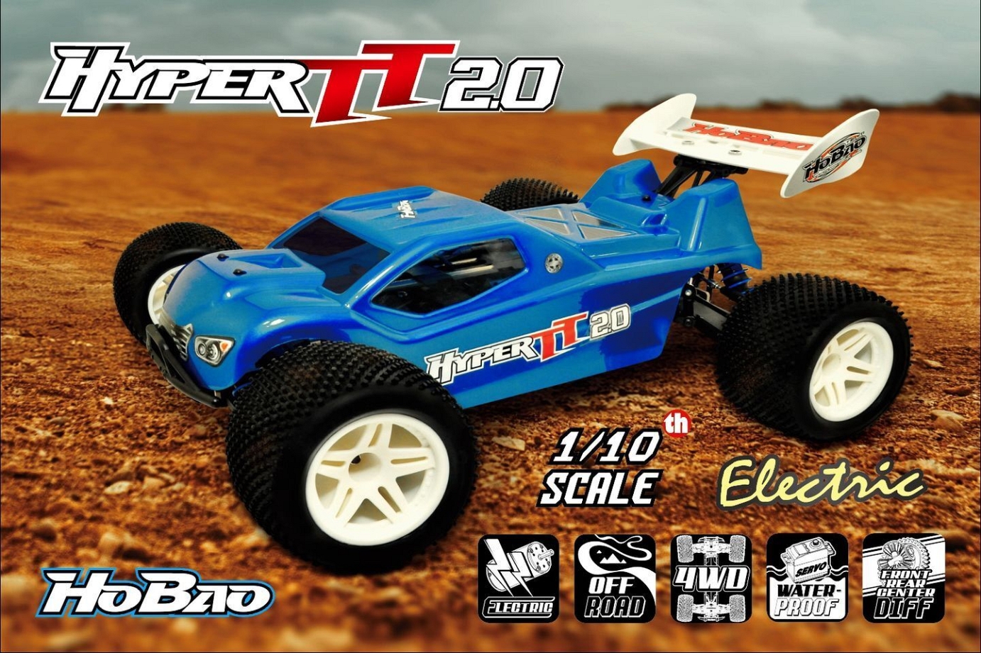 Hobao 1/10 HYPER TT 2.0 PRO ELECTRIC TRUCK RTR- BLUE BODY W/ 60A ESC, 3900KV MOT