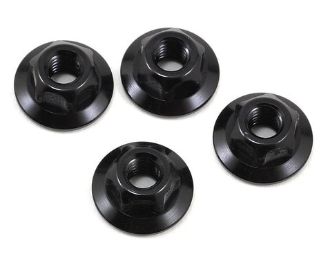 JConcepts - 4mm large flange serrated locknut - black (fits, B6,