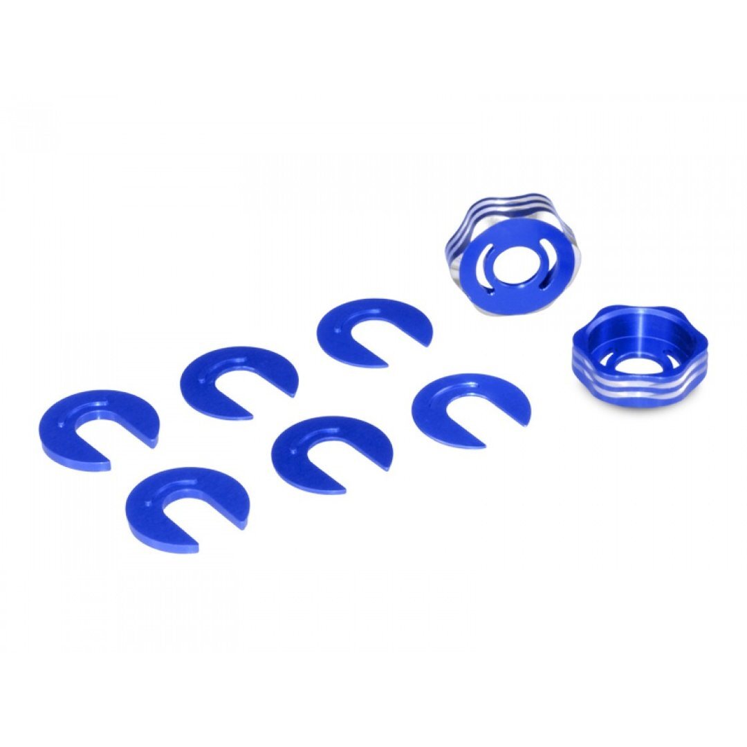 RC8B3 | RC8B3e suspension arm cap and camber shim set - blue