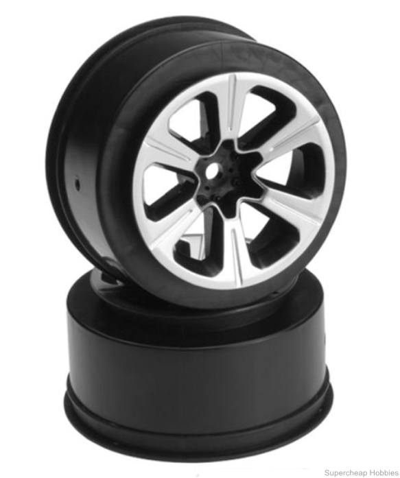 Hustle - Slash rear, Slash 4x4 F&R wheel - (black w/ silver face