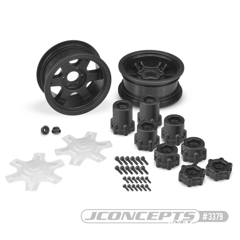 Dragon - 2.6 mega truck wheel w/ adaptors, discs - (black) - 2pc