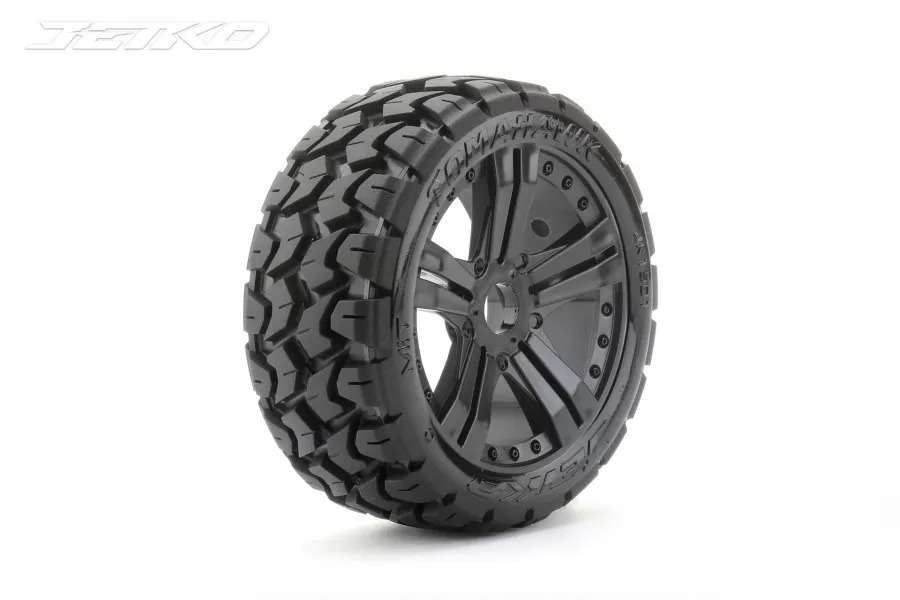 Jetko 1/8 Buggy EX-TOMAHAWK Tyres (Claw Rim/Black/Medium Soft) (