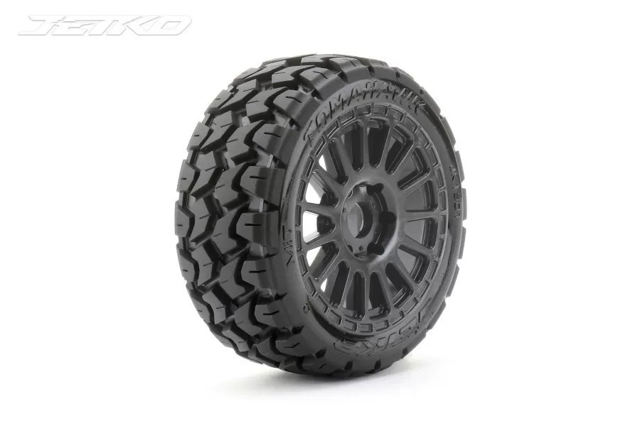 Jetko 1/8 Buggy EX-TOMAHAWK Tyres (Radial Rim/Black/Medium Soft)