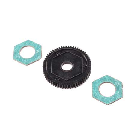 Losi 60T Spur Gear w/ Slipper Pads, Mini T 2.0