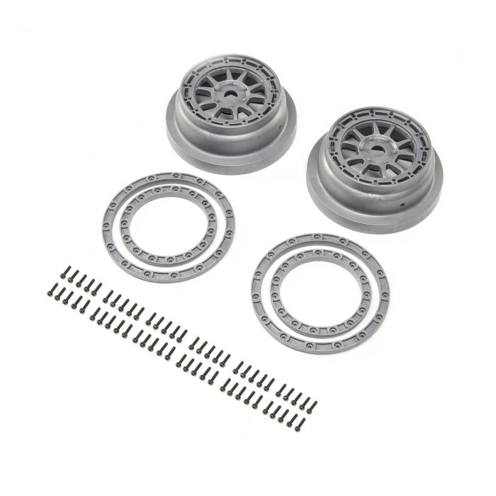 Losi Beadlock Wheel and Ring Set, 2pcs, SBR 2.0