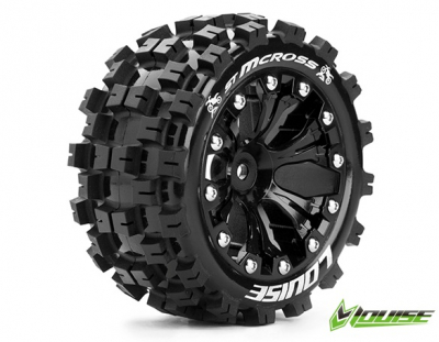 ST-Mcross 2.8 Tyre w/rim Black BRG type"