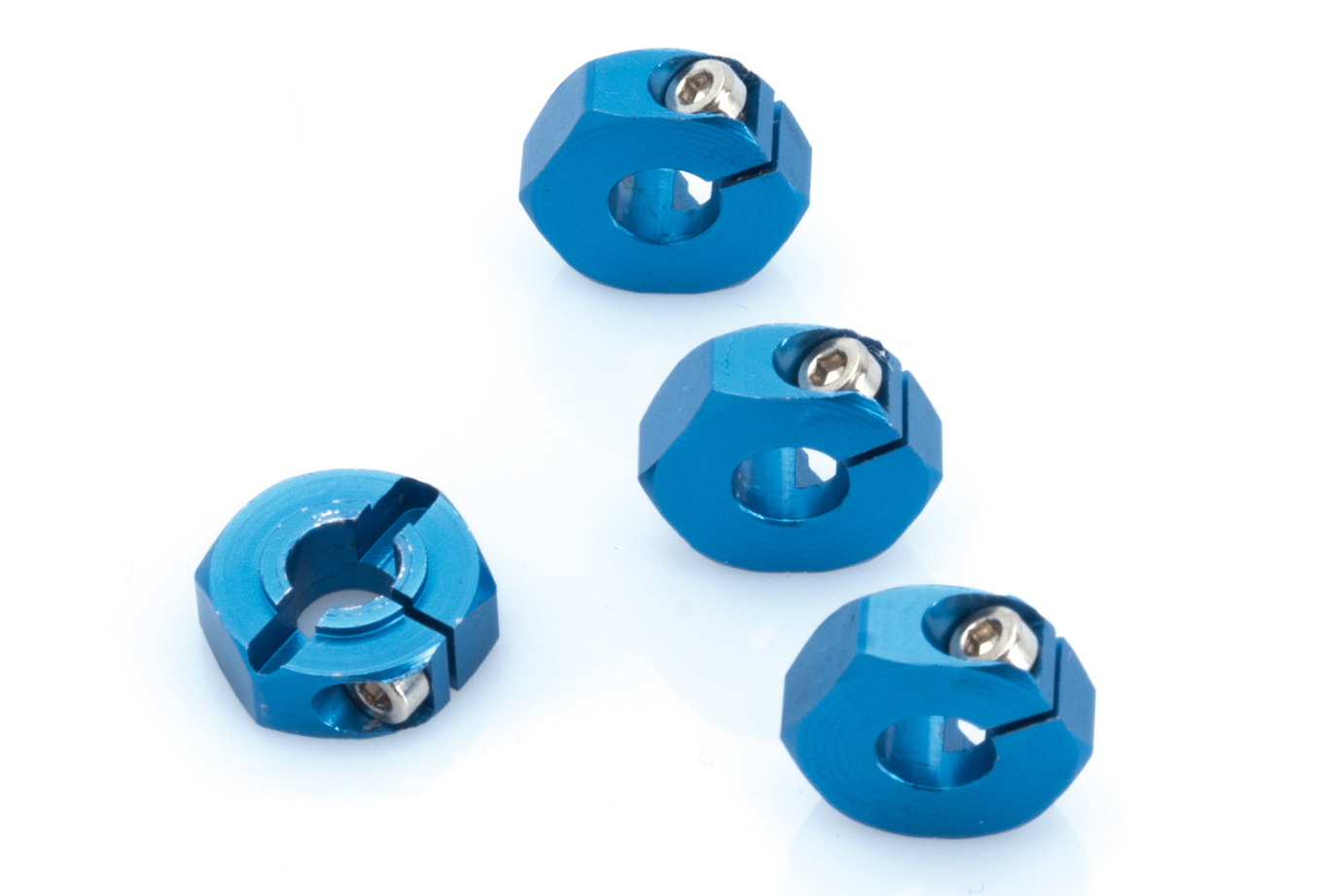 LRP Aluminium Wheel-Adapter blue (4pcs) - S10