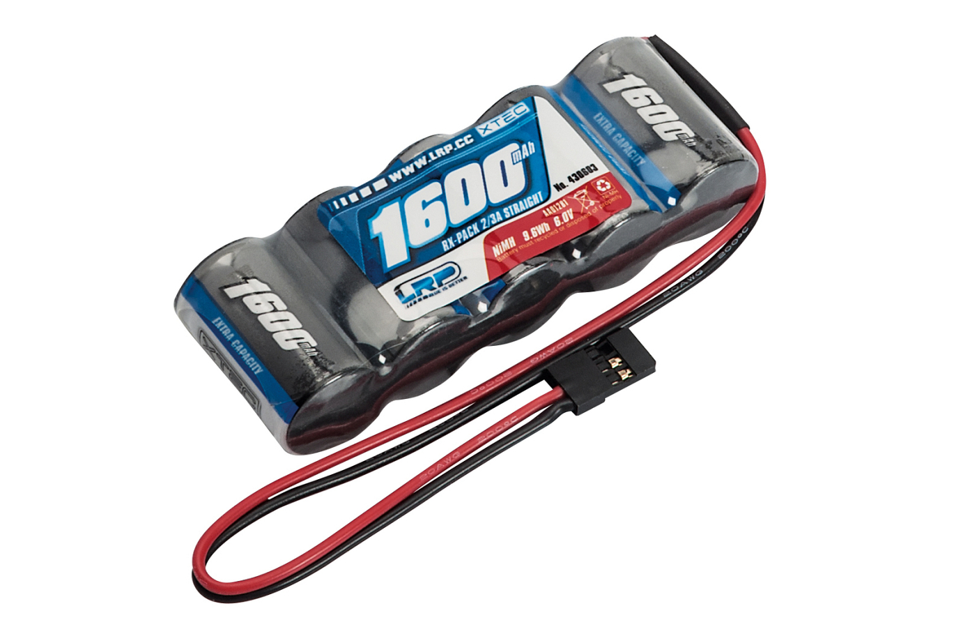 LRP XTEC RX-pack Straight 2/3A NiMH - JR - 6.0V - 1600mAh