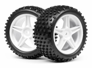 Maverick MV22115 1/10 Buggy White Rear Wheel & Tyre Assembly