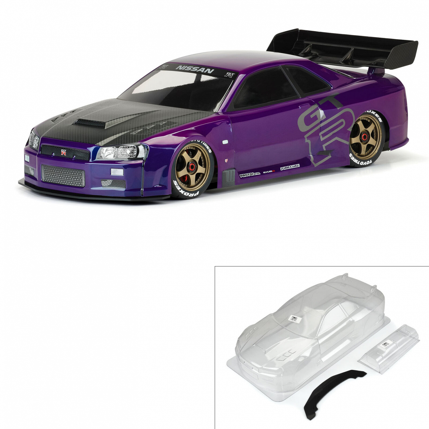 Proline 1/7 2002 Nissan Skyline GT-R R34 Clear Body suit Arrma I