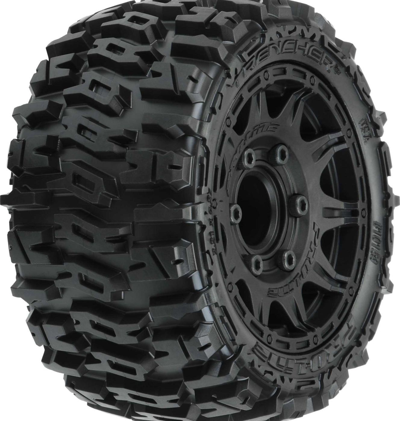 Proline Trencher LP 2.8in Tyres Mounted on Raid Black 6x30 Wheels, F/R, PR10159-