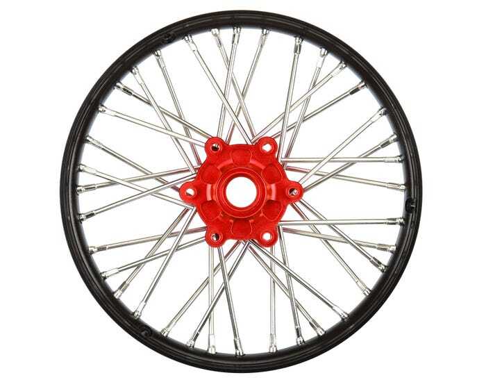 Proline 1/4 Pro-Spec Aluminium V2 Bead Front Wheel, Assembled, Black/Red, Promot