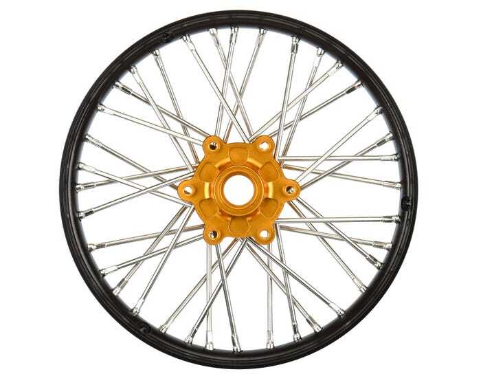 Proline 1/4 Pro-Spec Aluminium V2 Bead Front Wheel, Assembled, Black/Gold, Promo