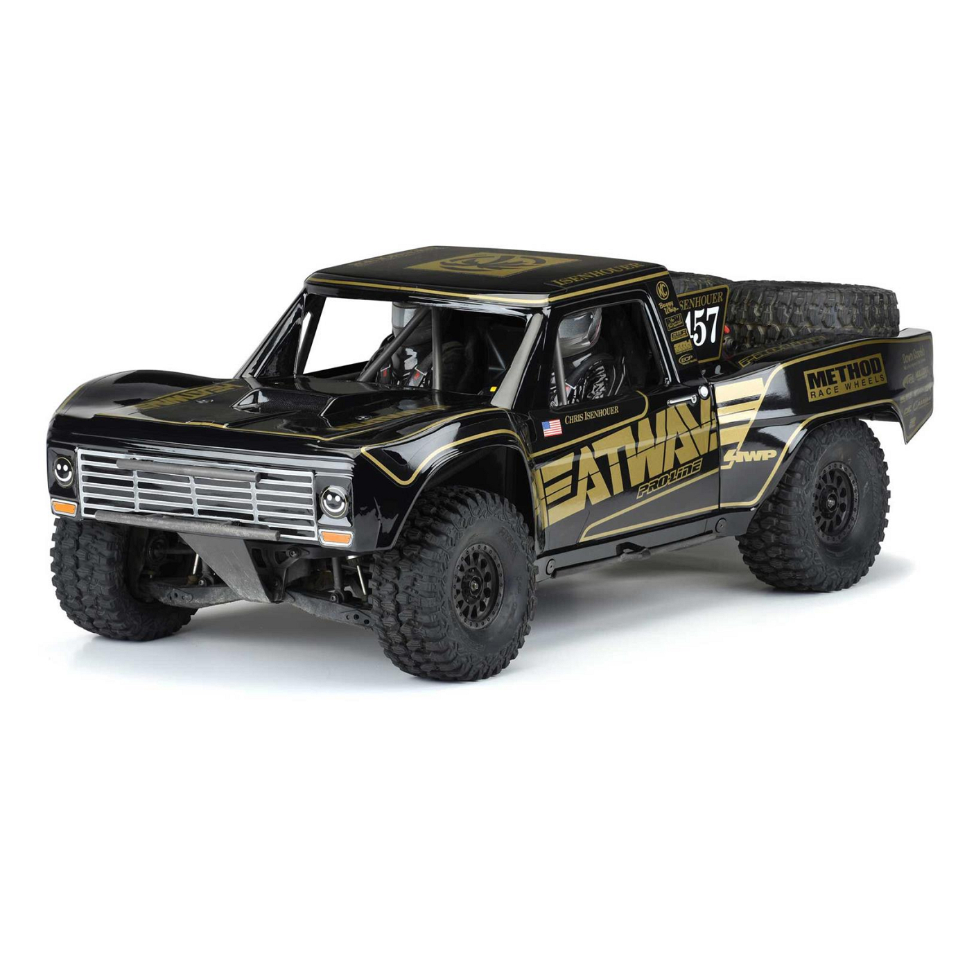 Proline Pre-Painted/Pre-Cut 1967 Ford F-100 Black Body, Traxxas