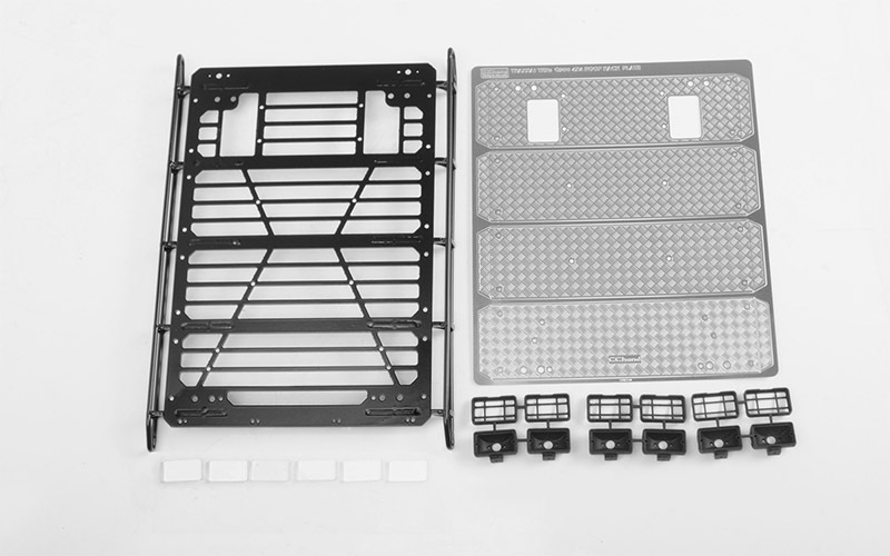 Command Roof Rack w/ Diamond Plate & 6x Square Lights for Traxxa