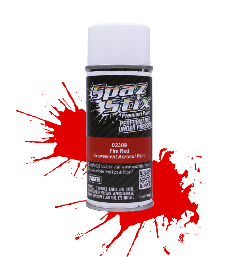 Fire Red Fluorescent Aerosol Paint 3.5oz