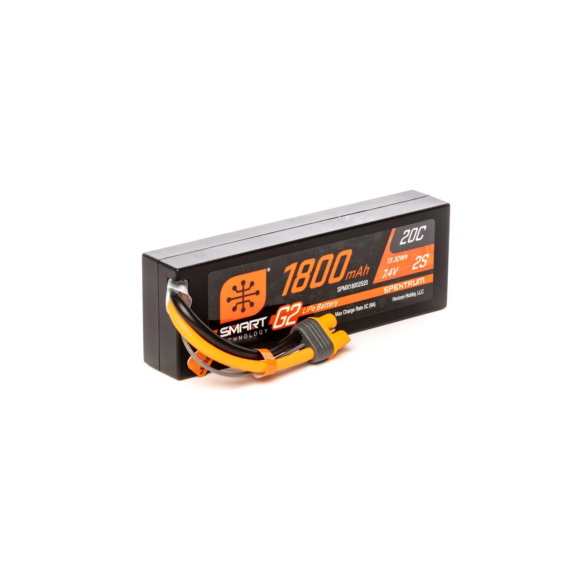 1800mAh Spektrum 2S 7.4V 20c Smart G2 Hard Case LiPo Battery w