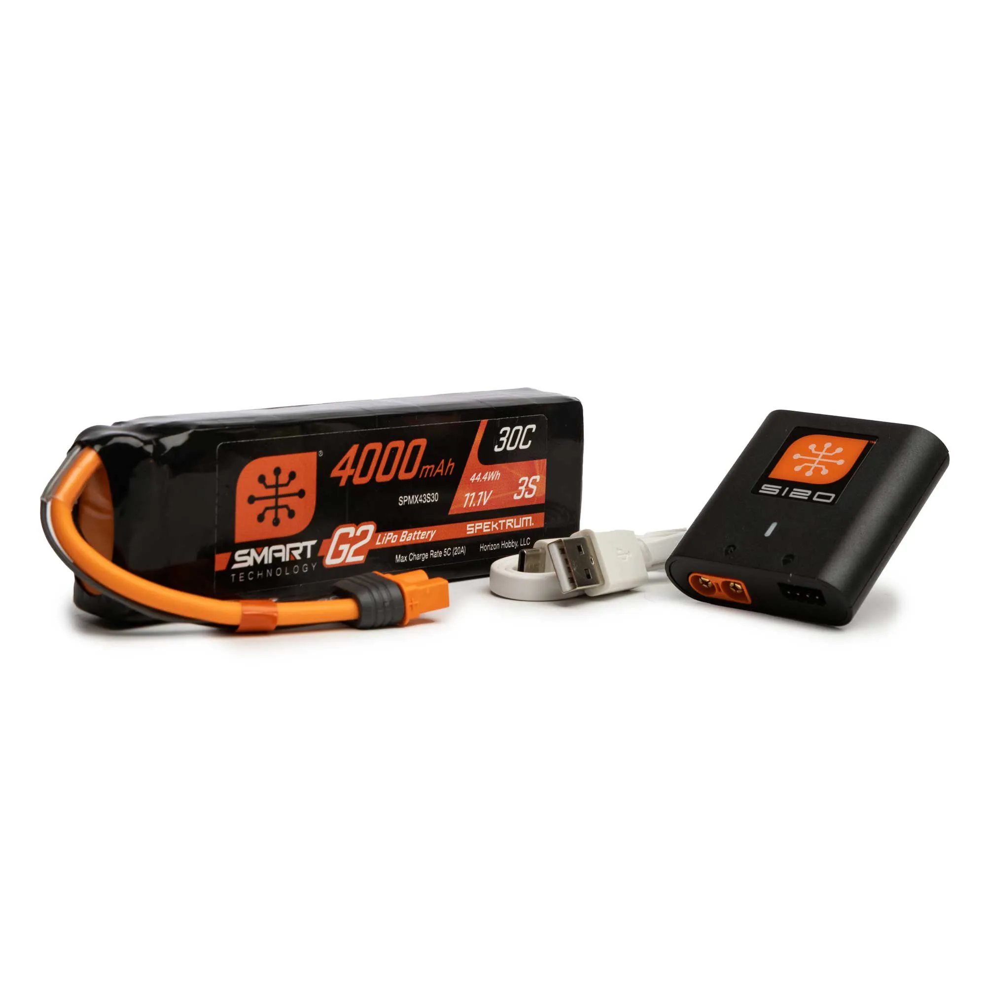 4000mah 3S LiPo and USB Charger Spektrum Smart G2 Air Powerstage Bundle with