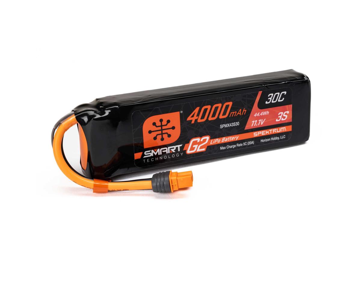 4000mAh 3S Spektrum 11.1V 30C Smart G2 LiPo Battery with IC3 Connector