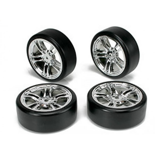 E4D mounted drift tyre & rim F/Silver