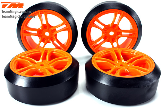 E4D Mounted Drift Tyre 45 Degree Orange