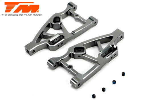 E5 option CNC alloy lower arm (2) silver