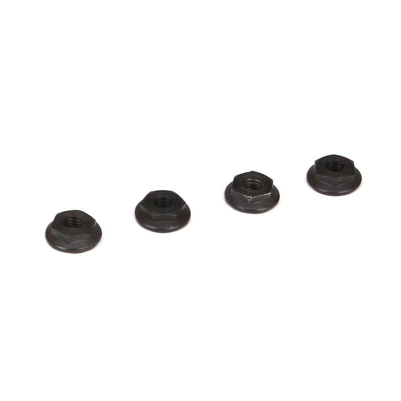 TLR 4mm Low Profile Serrated Nuts, 4pcs, 22 5.0 SR