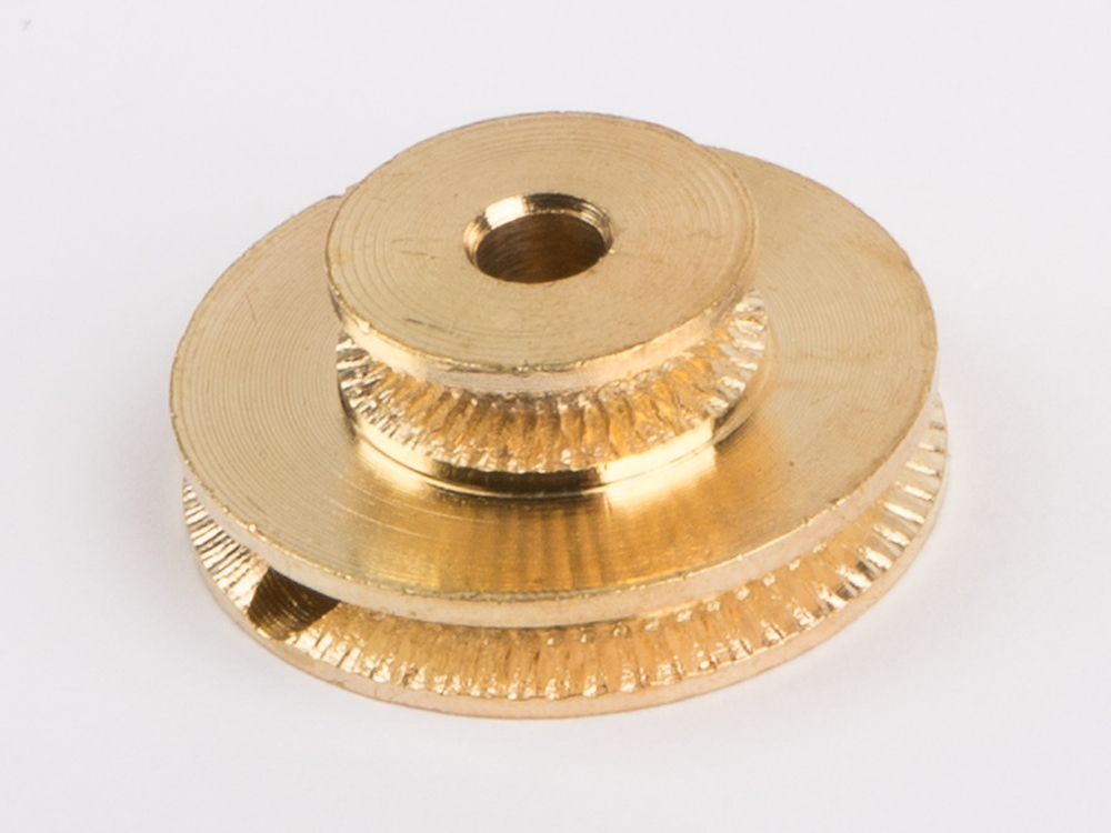 Wilesco 1637# Twin Groovedpulley 25 Mm. Polishedbrass